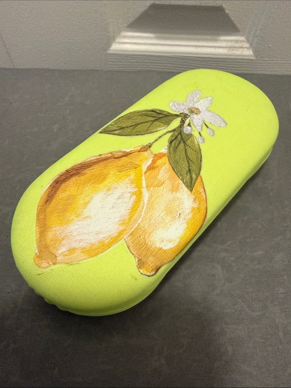 Bright Green Lemon Hard Eyeglass Case